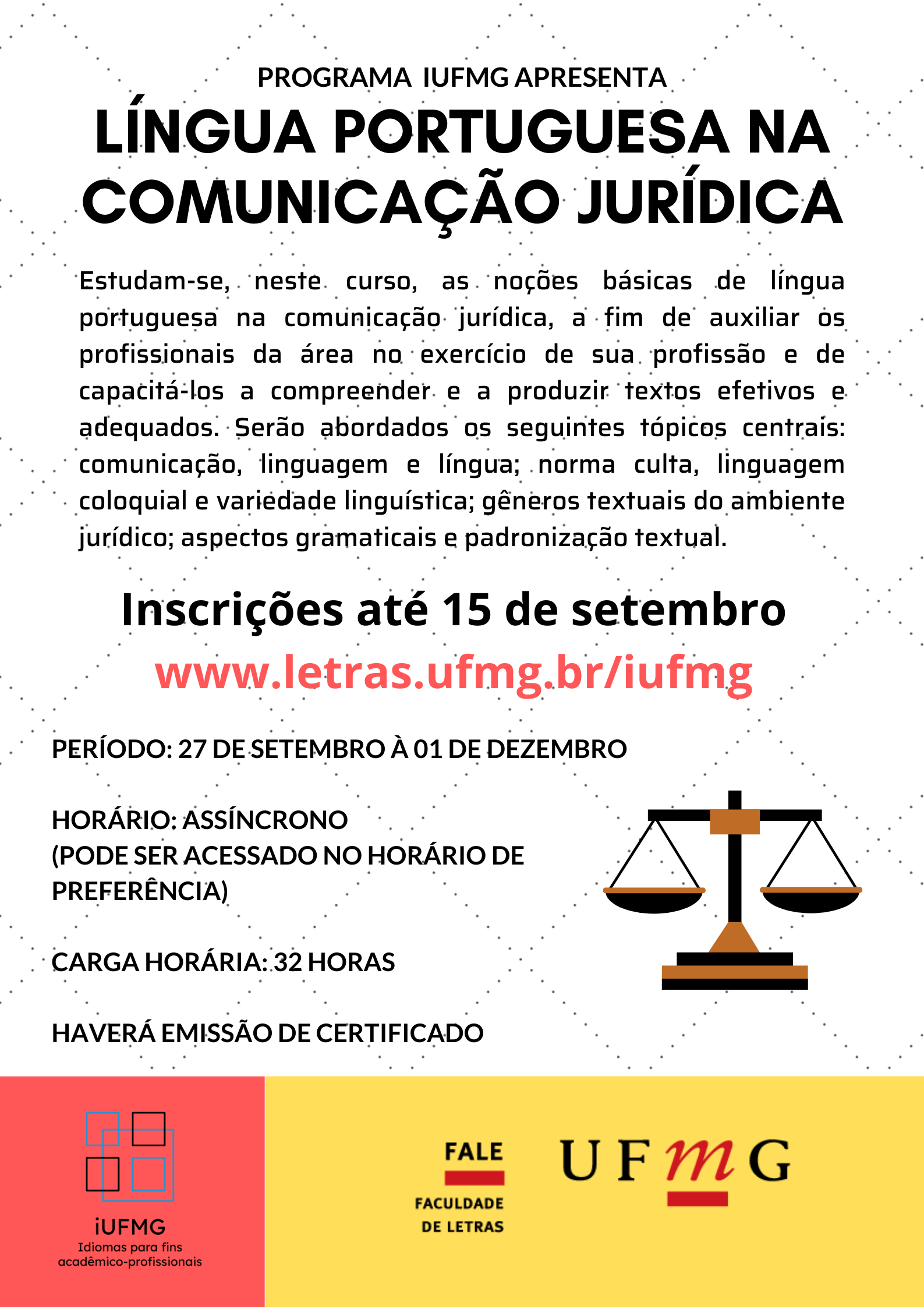 Curso de Especialização em Linguagem Jurídica - Faculdade de Letras